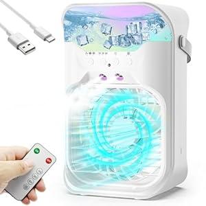 IWENNUAN Portable Air Conditioners, 4 in 1 Portable AC Unit with Remote, 1500ml Water Tank, 3 Speeds, 6H Timer, 2 Spray Mist, 7 Night Light, Personal Mini Air Conditioner for Bedroom, Office, Home IWENNUAN Portable Air Conditioners, 4 in 1 Portable AC Unit with Remote, 1500ml Water Tank, 3 Speeds, 6H Timer, 2 Spray Mist, 7 Night Light, Personal Mini Air Conditioner for Bedroom, Office, Home