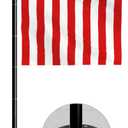 Koutemie 10FT Garden Flag Pole Stand with Metal Base for 3x5 American Flags, Adjustable Heavy Duty Outdoor Flagpole Holder Kit for Wooden Floor or Hard Ground, 1 Pack
