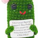 2 x Mother's Day Decoration Gifts Emotional Encouraging Support Positive Pickle Knitted Crochet Handmade Easter Stuff Essential Wife Girlfriend Colleague Teen Girl Gift Trendy Stuff