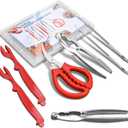 2026 Upgraded 8PCS Seafood Tool Set, Includes 2 Crab Leg Crackers, 2 Stainless Steel Crab Forks, 2 Lobster Shellers, 1 Crab Scissors and 1 Storage Box, Nut Crackers for Crab Legs (8 Pcs)