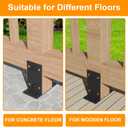 Adjustable 4x4 Post Base, Heavy-Duty Detachable Post Bracket 10-Gauge Steel, Rust-Resistant Post Anchor Bracket for Decks, Fences, Mailboxes, Gazebos, Pavilions, 3PCS