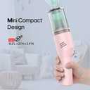 Auloea Portable Mini Car Vacuum Cleaner Pink, High Power Cordless(400g) Handheld Rechargeable Vacuum Cleaner for Desk V06