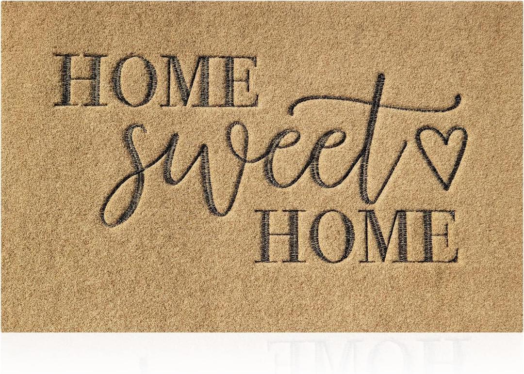 AAZZKANG Brown Welcome Mats for Front Door Large Home Sweet Home Doormat 36"x24" Outdoor Indoor Non Slip Mat with Rubber Backing Easy to Clean Entry Door Mat