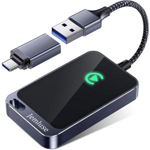 Jemluse Wireless CarPlay Adapter for Apple iPhone - Multi-User Seamless Connection for Convert Wired to Wireless Car Play Adapter - No Latency from iOS 10+ to Screen w/USB C (Gray)