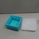 Silicone Freezer Molds for Soup Cube - 2-Cup Freezer Storage Container Tray with Lid,4 Pack Stackable Ice Cube Trays for Portion Control,Food Storage Meal Prep,Oven & Dishwasher Safe (Lake blue)