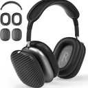Case Cover for AirPods Max Headphones,AHBTEYM TPU Ear Cups Case/Ear Pads/Headband Silicone Cover Compatible with Apple AirPod Max Accessories Protector (Matte Black Carbon Fiber Texture)