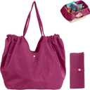 Reusable Grocery Bags,Reusable Shopping Bags,Folding Bags Totes,Stretchable and shrinkable shopping bag for Groceries (Rose Pink)