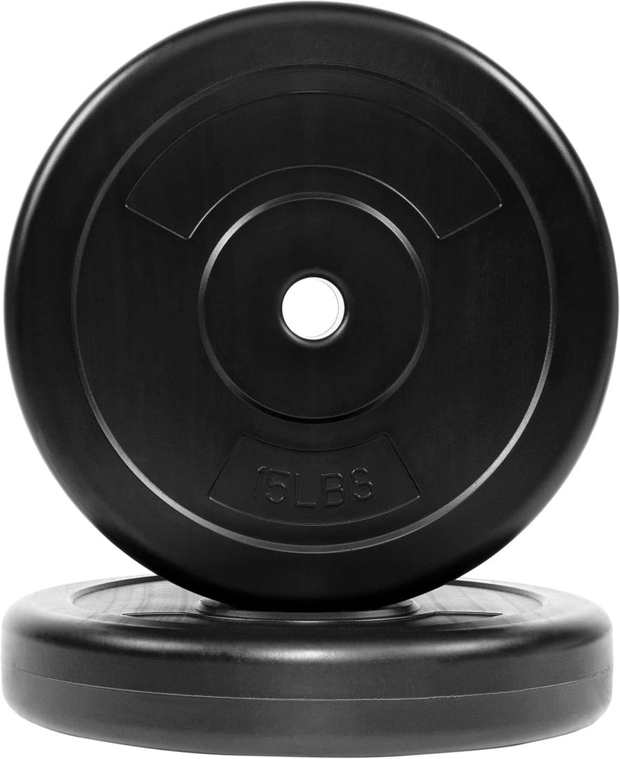 Fitvids Vinyl Standard 1-Inch Plate Weight Plate for Strength Training and Weightlifting, Pairs or Sets