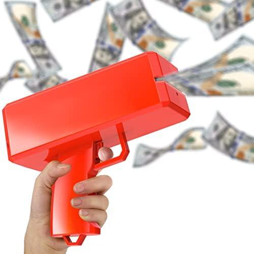 Sopu Make it Rain Money Gun Paper Playing Spary Money Toy Gun, Prop Money Gun Cash Gun Toy Party Supplies (Passion Red)