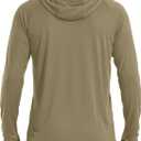 MAGCOMSEN Men's Hooded UPF 50+ Sun Protection T Shirts Long Sleeve Athletic Fishing Shirts Rash Guards (Green, L)
