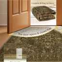 RELEANY Area Rugs 6'x9' Washable Non-Slip, Floral Vintage Distress Medallion Carpet for Living Room Bedroom Dining Room, Brown Dark Brown