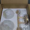 Emak 2-Light Gold Bathroom Light Fixtures, Modern Globe Vanity Lights with Milk Glass Shade for Bathroom, VL114-GD-ML-2