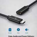 Faracent USB Type C Extension Cable (10Ft/3m), USB 3.1(5gbps) Type C Male to Female Extension Charging & Sync for iPhone 15, MacBook Air M4/ M3/ Pro, iPad Pro Dell XPS Surface Book- Black