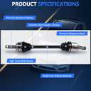 CV Axle Shaft Assembly Compatible with Hyundai Sonata GLS SE Limited 2.4L 2011 2013 2012 2014, Left Right Front (Driver Passenger) Side CV Joints 1 Pack