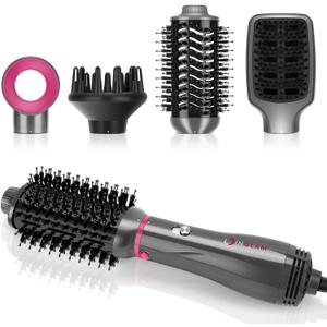 IG INGLAM 4 in 1 Hot Air Brush, Negative Ion Detachable Hair Styler & Volumizer with 2 Brush Heads, Updated Push Switch, Gray (Grey Pro new Upgrade) IG INGLAM 4 in 1 Hot Air Brush, Negative Ion Detachable Hair Styler & Volumizer with 2 Brush Heads, Updated Push Switch, Gray (Grey Pro new Upgrade)