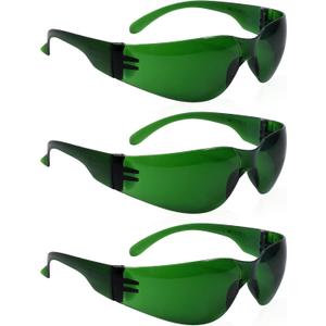 LIGHTMEUP Red Light Therapy Glasses,Eye Protection for Infrared & LED Light SessionsBlocks 200-2000nm Harmful Wavelengths,Maintain Visibility,Lightweight Red Light Goggles 3 Pairs