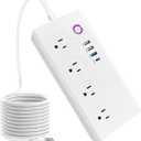 Smart Power Strip WiFi Surge Protector Extension Cord Voice Control Compatible with Alexa Google Assistant, 4 AC Outlets 4 USB Port, Individual Remotely Control, Timer Schedule, No Hub Required