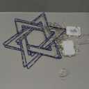 Meonum 2 Pack Hanukkah Decorations Window Lights, 8 Modes Blue White Chanukah LED Silhouette Lights Battery Operated with Timer for Jews Judaism Synagogue Passover Hanukkah Party Decor(Star of David)