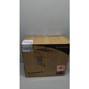 Oak Wood ATX PC Case, 4 x 120mm 3 Pin Non-PWM Case Fans Pre-Installed, Type-C Port, Tempered Glass Side Panel, Black Mid-Tower Computer Case, Cypress 5 AIR