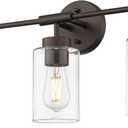 zeyu 3-Light Farmhouse Bathroom Light Fixtures, 22 Inch Bathroom Vanity Light with Clear Glass Shade, Oil Rubbed Bronze Finish, ZS62B-3W ORB