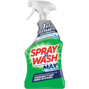 Spray N Wash Max Stain Remover Spray, Laundry Pre-Treat for Tough Stains, 16oz