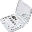 USB C to C Cable 11.3'' with 3 OTG Adapters Type C Female to USB A/Micro/iOS Device Male in Pocket Mirror Case, White