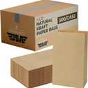 Kraft Brown Paper Lunch Bags | 4 Lb 500 Pack | Disposable Lunch Size Paper Bags for Kids, Small Business, Sandwich Snack Food, Grocery Shopping, Restaurant Supplies, Retail Store