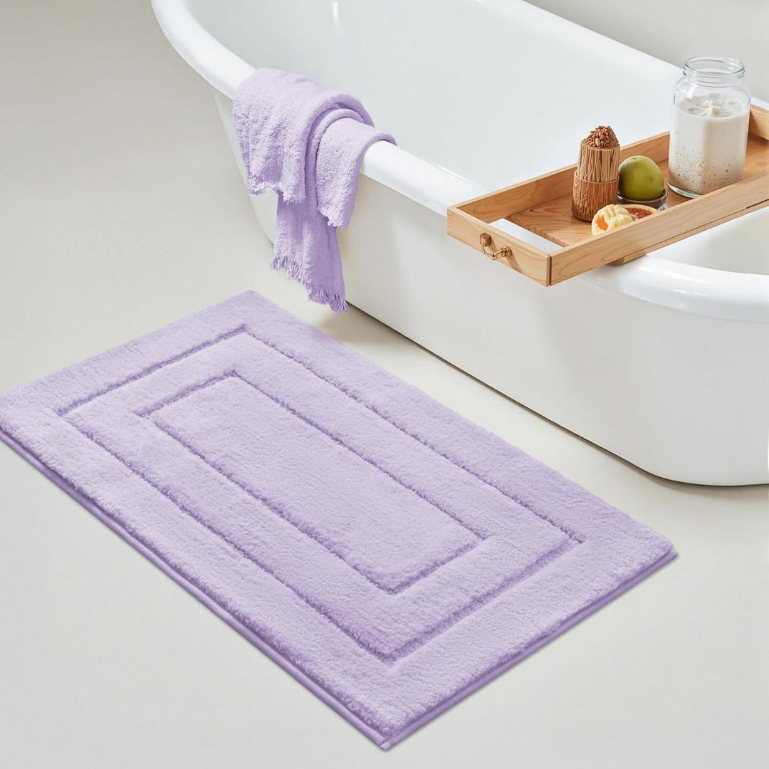 GRANNY SAYS Bathroom Rugs Non Slip, 24" x 36", Bath Rugs for Bathroom Washable, Bath Mats for Floor, Microfiber Bath Mat for Tub, Absorbent Bath Rugs for Shower Room, Lavender