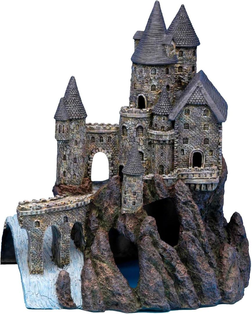 Penn-Plax Age-of-Magic Wizards Castle Aquarium Decoration  Safe for Freshwater and Saltwater Fish Tanks  Extra Large  Part B