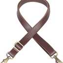 JAKAGO 140cm Universal Replacement PU Leather Shoulder Strap Adjustable Bag Strap with Metal Swivel Hooks for Crossbody Bag Briefcase Messenger Bag DIY Purse Making (Brown)