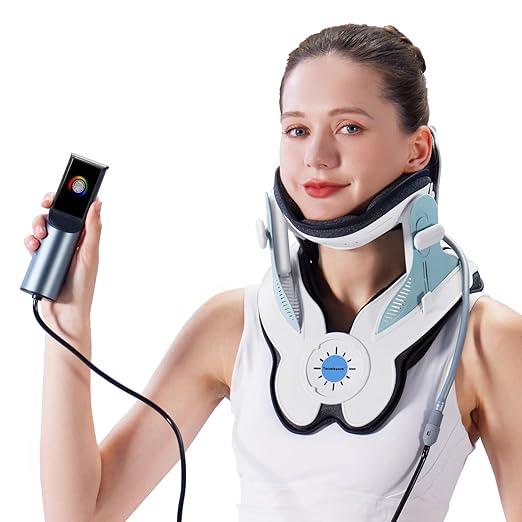 Constelada Cervical Neck Traction Device, Adjustable Neck Stretcher Cervical Traction with 3D Dynamic Traction, 8 Airbag Support, Touch Screen Electric Air Pump for Forward Neck Cervical Pain Relief