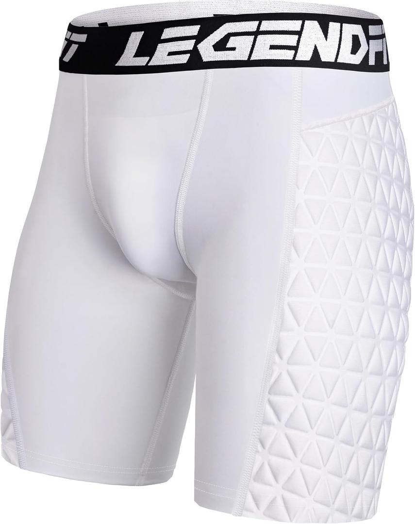 Men Football Compression Shorts w/Cup Straps Protective Athletic Sliding Underwear Baseball Lacrosse Cricket XL