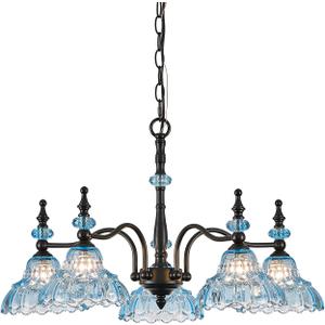 HDDFL Chandeliers Light 5 Lights Chandelier Lamp Modern Pendant Lighting Fixtures Hanging Lamps for Dining Room Entryway Living Room Bedrooms Foyer Entrance Kitchen Black and Blue