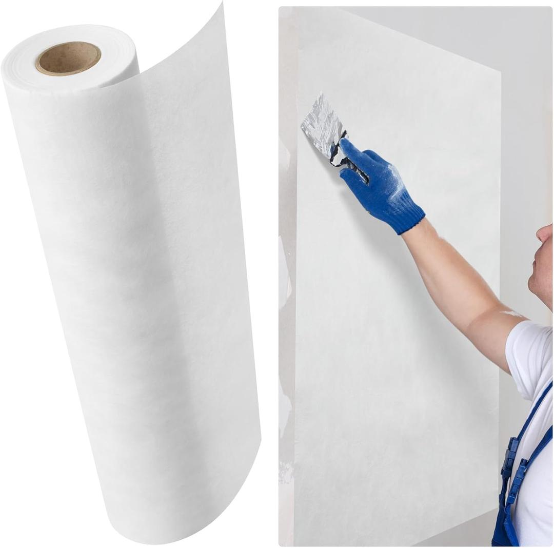 Frienda 180 ft by 36 in Drywall Tape Paperless Wall Reinforcement No Adhesive Side Fiberglass Wall Crack Repair Tool, White