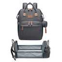 JOLLITO Diaper Bag Backpack with Changing Station Large Capacity Multifunction Baby Bags for Boy Girl Travel For Moms Dads Baby Registry Search Essentials Shower Gifs Gray (Grey)