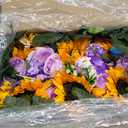 MUVIC Artificial Cemetery Flowers Saddle - Memorial Flowers Bouquet - Outdoor Grave Decorations,Sympathy Flower - Rose Sunflower Hyacinth