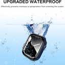 3 x YMHML Case Compatible for Apple Watch Series 9/8/7 45mm with Tempered Glass Screen Protector, Hard PC Full Touch Sensitive Protective Cover Slim Bumper for iWatch Accessories, Blue