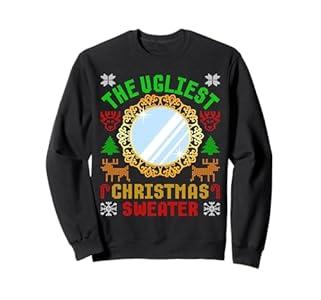 The Ugliest Ugly Christmas Sweater With Mirror Funny Xmas Sweatshirt Size L