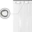 Barossa Design Short Shower Curtain or Liner with 6 Weighted Magnets, 72 x 66 inch Length, Heavy Duty PEVA, Waterproof, PVC Free, 12 Metal Grommets, Clear, 72x66