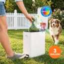 iTouchless 3 Gallon / 12 Liter Dog Poop Trash Can with Lid & AbsorbX Odor Filter, Outdoor Rust-Proof Stainless Steel Pet Waste Bin, Soft-Close Step Pedal for Mudroom, Entryway & Kitchen, Matte White