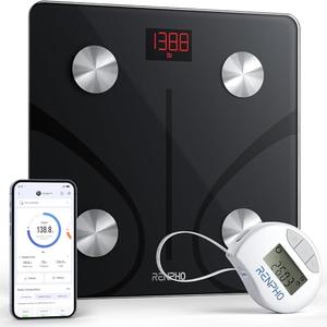 RENPHO Smart Scale and Tape Measure, Digital Bluetooth Scale with Tape Measure for Body Measuring, Weight Loss, Muscle Gain, Gift, 400lbs, Inches/cm