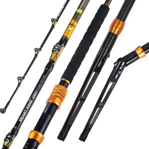 Offshore Trolling Rod Saltwater Big Game Boat Fishing Rod Heavy Duty Roller Rod (6'6'' Adjustable Bent)
