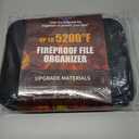 Fireproof Document Organizer with Lock,Hard-Shell Case Fireproof Document Box with Shoulder Strap,Portable File Organizer with 13 Pocket Accordion File Folder for Files Laptop Black (15.5" x 11.5" x 3", EVA)