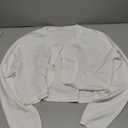 Women's Long Sleeve Cardigan - Cropped Open Front Knit Sweaters Bolero Shrug for Dresses (White, Medium)