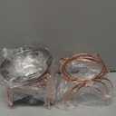 6 Sets Stainless Steel Elevated Cat Bowls 5.5 Inch Wide Raised Cat Bowls with Metal Stand Stress Free Elevated Shallow Water Dish Indoor Kitten Feeding Dish to Prevent Fatigue, 12 oz