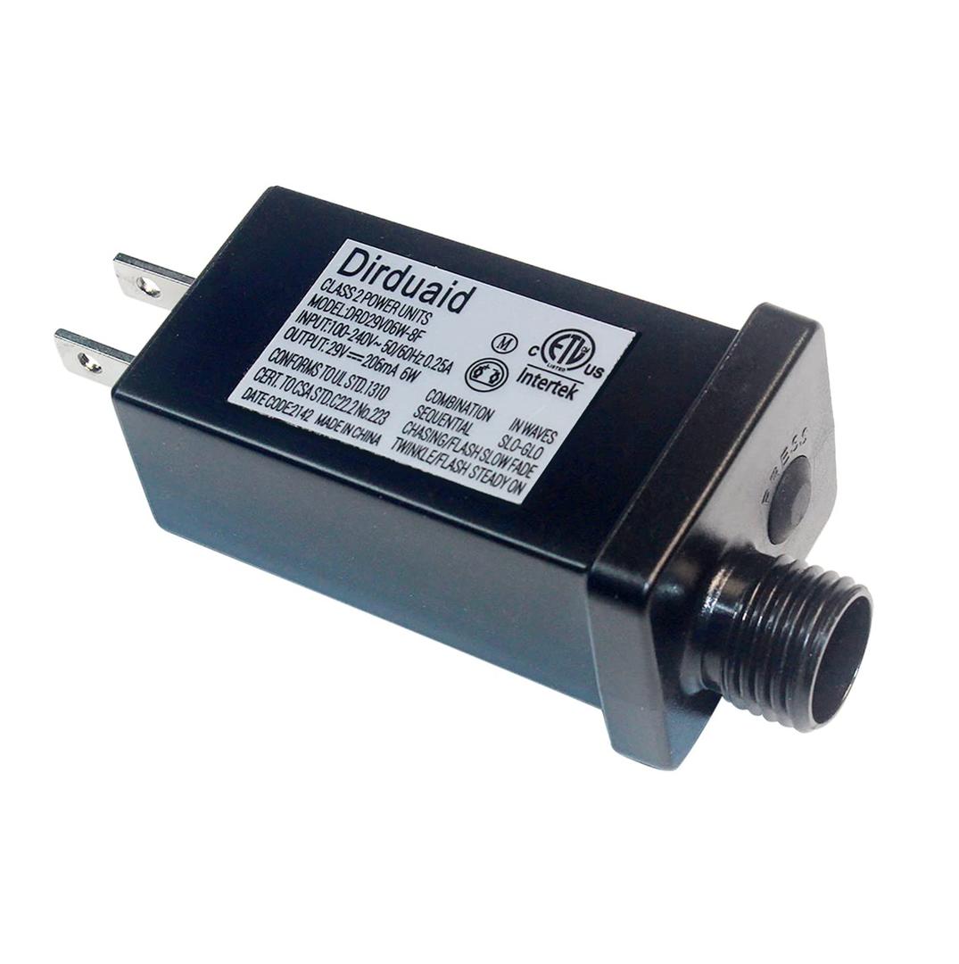 29V 6W LED Transformer Class 2 Power Supply, IP44 LED Controller Waterproof Low Voltage Transformer US Plug for Christmas Light, String Light Indoor Outdoor Use (29V 6W)