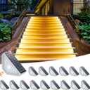 Motion Sensor Solar Step Lights for Outside, 16-Pack Outdoor Stair Lights Waterproof IP67, Solar Powered LED Outdoor Step Lights Decor for Yard Garden Porch Patio Pathway Deck, Warm White