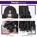 V Part Wig Curly Half Wig for Black Women, 180% Density Wear and Go Glueless Wigs with Bouncy Curls in the End, Heat-Resistant Synthetic Hair No Leave out Clip in (Black, 24 Inch)