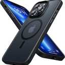 Strong Magnetic for iPhone 13 Pro Case, Military Grade Drop Protection, Compatible with MagSafe, Anti-Fingerprint Translucent Slim Phone Protective Cover for iPhone 13 Pro (6.1"), Black