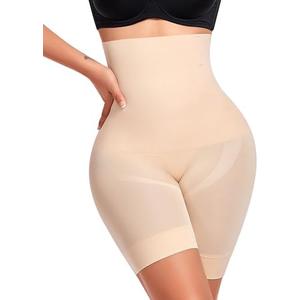 Seamless Slip Shorts for Women Under Dress Shaping Boyshorts Panties Tummy Control Shapewear, Nude Thigh Slimmer
